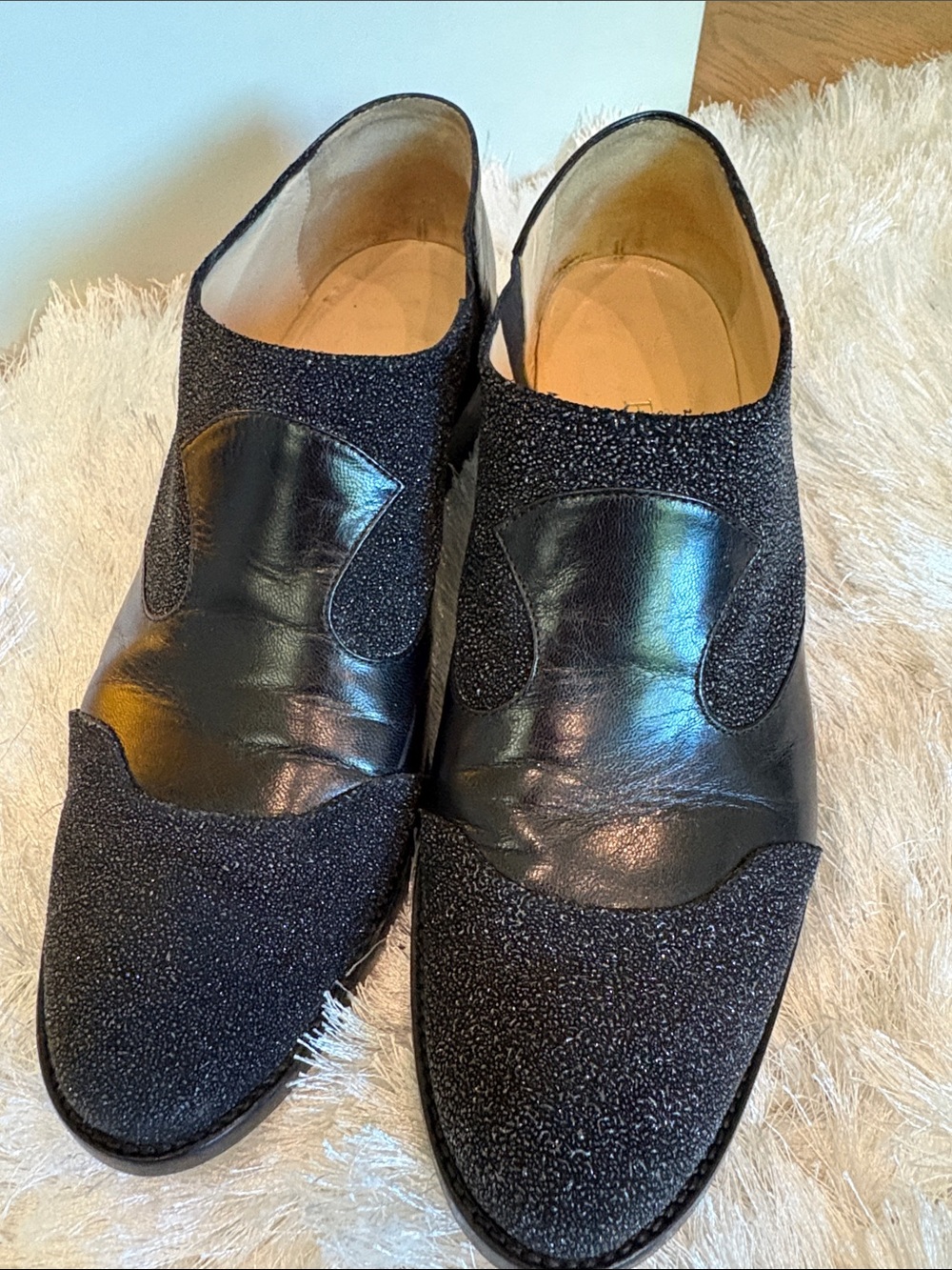 Crystal suede oxford loafers